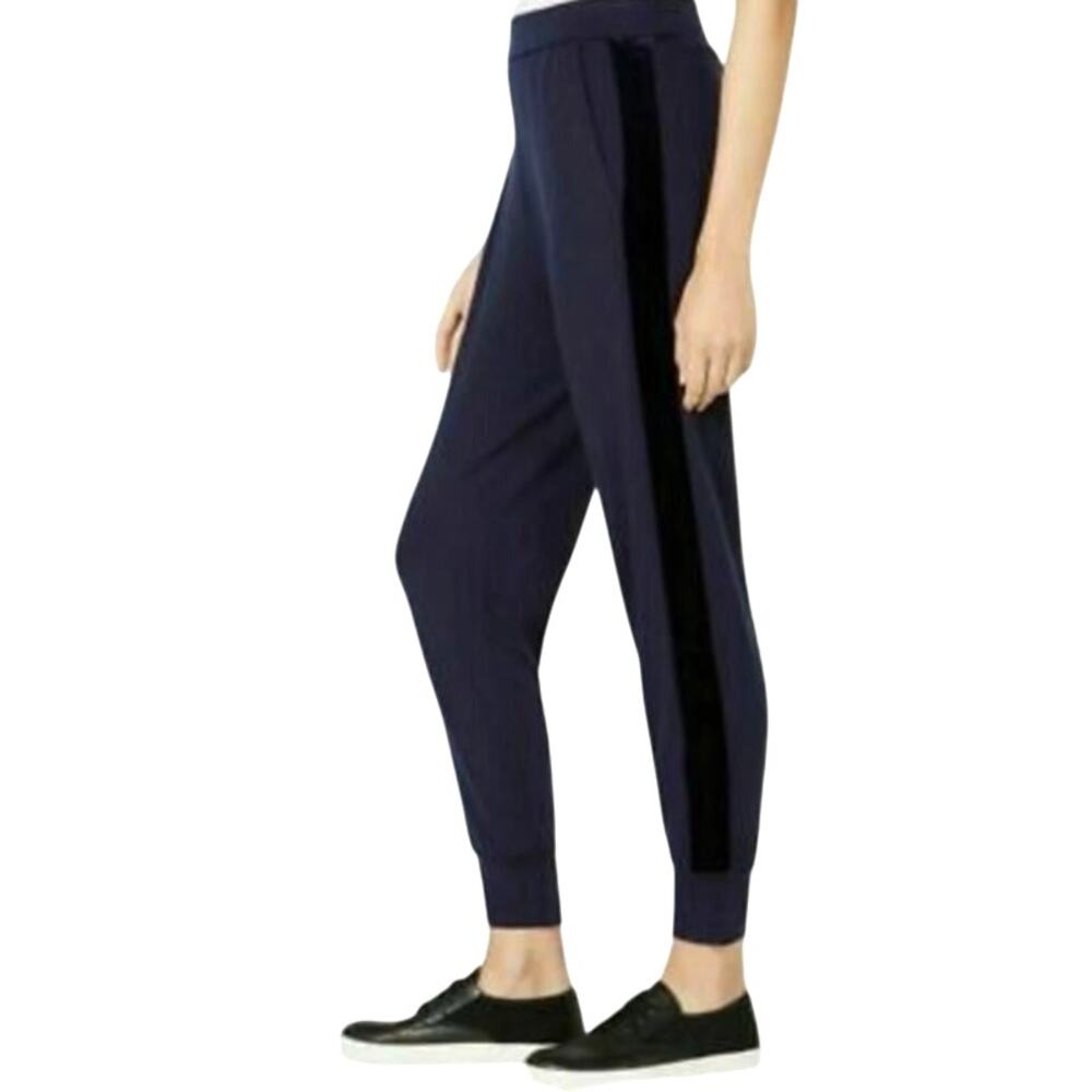 Eileen Fisher Track Pant Women M Midnight Navy Tencel Jogger Tapered Ankle NWT